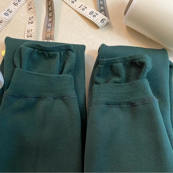 Women Small Lined Leggings Thermal Tights High Waisted Nude and Green (2 Pack) - Picture 7 of 8